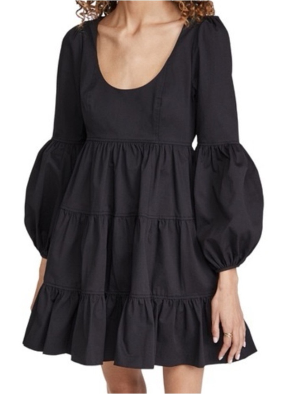 Cinq à Sept Rose Babydoll Tiered Dress Black - Size 6
